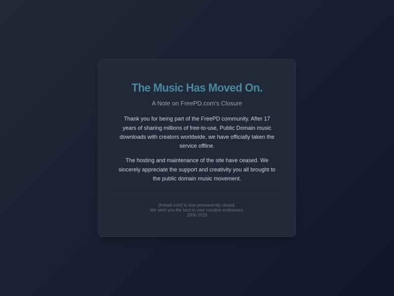 FreePD.com - Site Closed