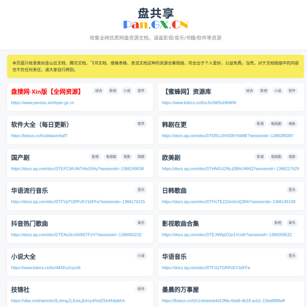 盘共享 - 百度网盘夸克网盘资源共享大全