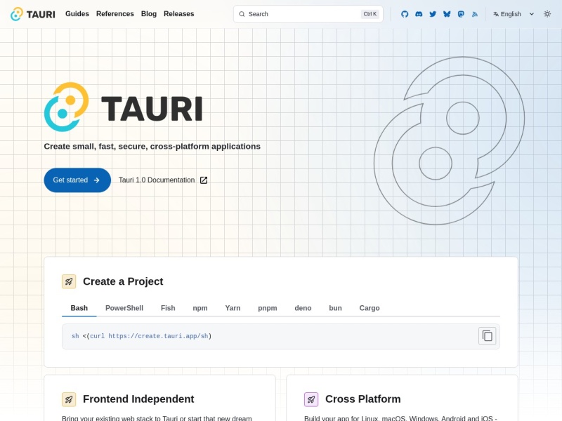 Build smaller, faster, and more secure desktop applications with a web frontend | Tauri Apps