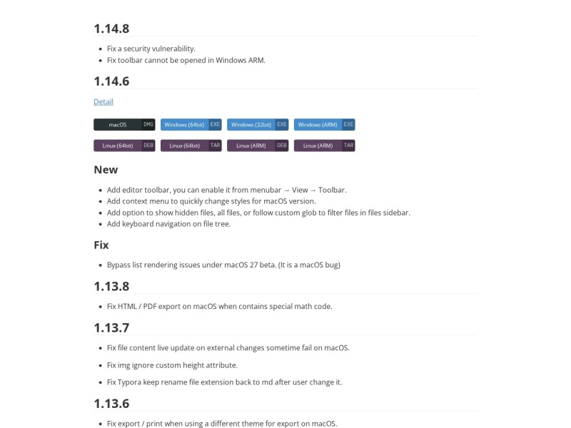 Typora — stable release channel