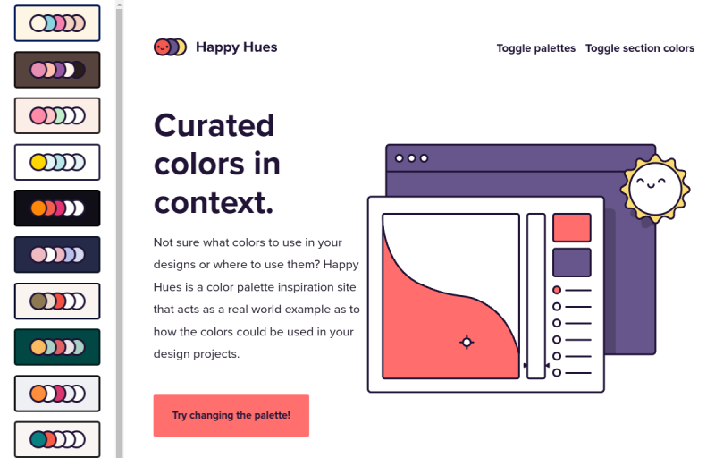 Happy Hues - Curated colors in context.