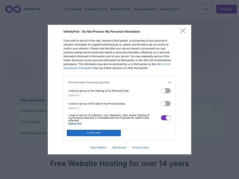 Free Web Hosting with PHP and MySQL - InfinityFree